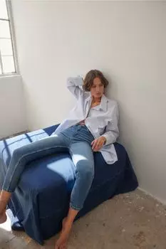 Джинсы - Синие - Тонкие Trendyol, синий