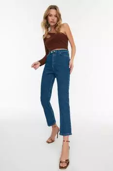 Джинсы - Синие - Тонкие Trendyol, синий