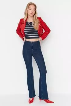 Джинсы - Синий - Bootcut Trendyol, синий