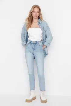 Джинсы - Синий - Bootcut Trendyol, синий