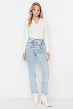 Джинсы - Синий - Bootcut Trendyol, синий