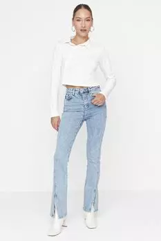 Джинсы - Синий - Bootcut Trendyol, синий