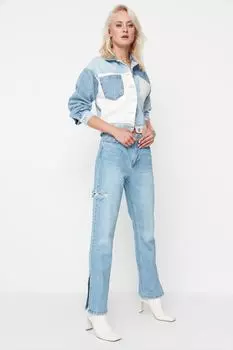 Джинсы - Синий - Bootcut Trendyol, синий