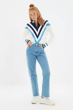 Джинсы - Синий - Bootcut Trendyol, синий