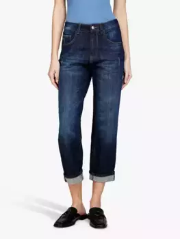 Джинсы SISLEY Manhattan Cropped Straight Leg, цвет dark blue/denim