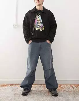 Джинсы-скейтеры COLLUSION X006 barrel в цвете smokey wash - СЕРЫЕ