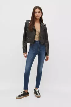 Джинсы скинни 1400 со стандартной талией Stradivarius, синий