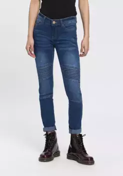Джинсы-скинни Arizona "в байкерском стиле", заниженная талия, синий