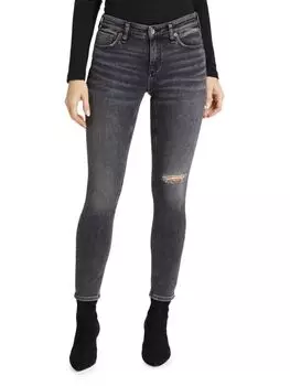 Джинсы скинни Cate со средней посадкой до щиколотки Rag & Bone, черный