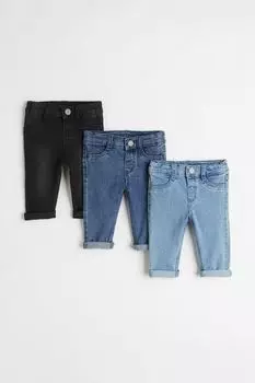 Джинсы скинни Comfort Superstretch - 3 пары в упаковке H&M, синий/черный