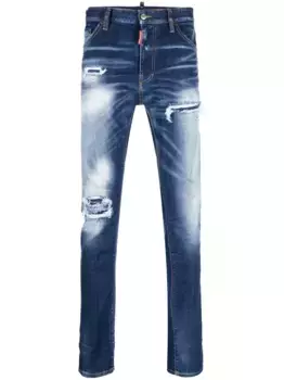 Джинсы скинни Cool Guy с эффектом потертости DSQUARED2, синий