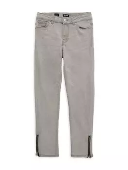 Джинсы скинни для девочек на молнии с манжетами Hudson, серый