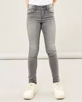 Джинсы скинни для девочек Name It, светло-серый