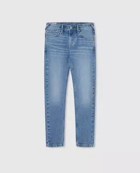 Джинсы скинни для мальчика с эффектом потертости Pepe Jeans, синий