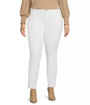 Джинсы скинни до щиколотки больших размеров Vince Camuto с потертым краем, белый