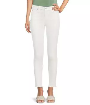 Джинсы скинни до щиколотки со средней посадкой и потертым краем Vince Camuto, белый