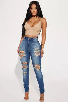 Джинсы скинни Fashion Nova AP40528, синий