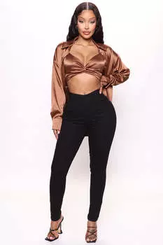 Джинсы скинни Fashion Nova BOF71, черный