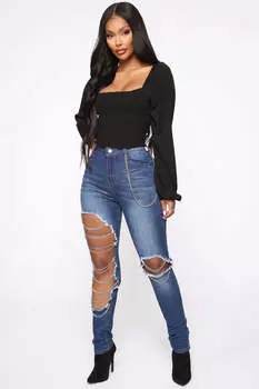 Джинсы скинни Fashion Nova BP192, синий