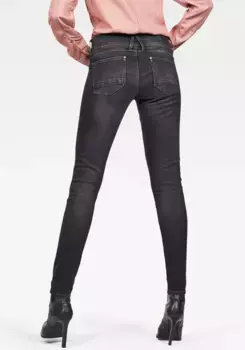 Джинсы скинни G-STAR "Mid Waist Skinny" с добавлением эластана, цвет Dusty Grey, Elto Nero Black Superstretch
