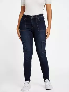 Джинсы-скинни Gianna со средней посадкой-карго Guess Factory, цвет Dark Wash