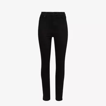 Джинсы скинни Good Waist из смесового денима с высокой талией Good American, черный