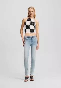 Джинсы скинни HIGH-RISE SPLIT-HEM Karl Lagerfeld Jeans, синий