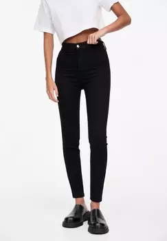 Джинсы скинни HIGH-WAIST PULL&BEAR, черный