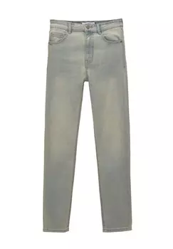 Джинсы скинни HIGH WAIST PULL&BEAR, цвет Stone Blue Denim