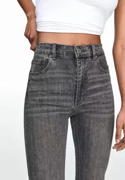 Джинсы скинни HIGH WAIST PULL&BEAR, серый