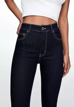 Джинсы скинни HIGH WAIST PULL&BEAR, темно-синий