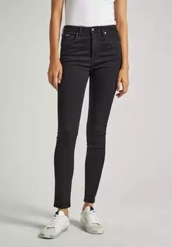 Джинсы скинни HW SPARKLE Pepe Jeans, черный деним