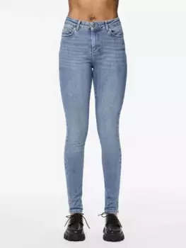 Джинсы скинни из кусочков "PCDELLY" Pieces, голубой