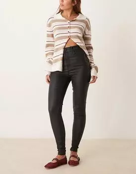 Джинсы скинни Jenna Lift and Shape с покрытием черного цвета New Look