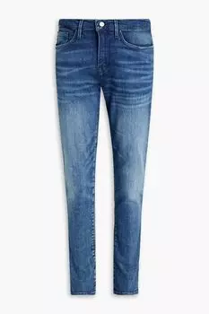 Джинсы скинни L'Homme с выцветшими бакенбардами FRAME, синий