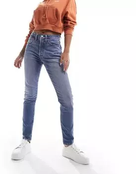 Джинсы скинни Levi's 501 синего цвета средней степени стирки