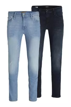 Джинсы скинни Liam с потертостями — 2 пары Jack & Jones, синий