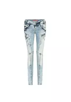 Джинсы скинни модного потертого узкого кроя CIPO & BAXX, цвет Lightblue