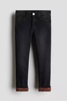Джинсы скинни на подкладке H&M, черный