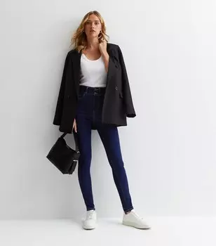 Джинсы скинни New Look Lift & Shape Yazmin с высокой талией, темно-синий