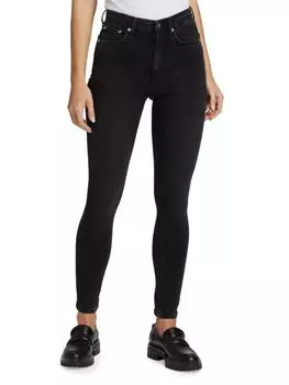 Джинсы скинни Nina с высокой посадкой Rag & Bone, цвет Highland Black