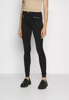 Джинсы скинни ONLROYAL BIKER ZIP ONLY Tall, черный деним