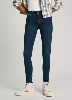 Джинсы скинни Pepe Jeans "SKINNY JEANS LW", различные стирки, цвет Clean Blue Black Wiser Wash