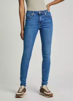 Джинсы скинни Pepe Jeans "SKINNY JEANS MW", разные варианты стирки, синий