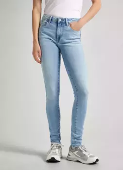 Джинсы скинни Pepe Jeans в поношенном виде, цвет Lt Used