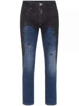 Джинсы скинни Philipp Plein с логотипом, черный
