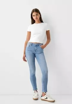 Джинсы скинни PUSH Bershka, светло-голубой деним
