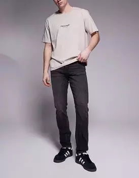 Джинсы скинни River Island черного цвета с потертостями