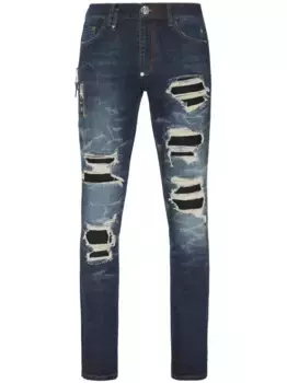 Джинсы скинни Rock Star Philipp Plein, синий