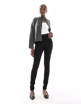 Джинсы скинни Royal с высокой талией черного цвета ONLY